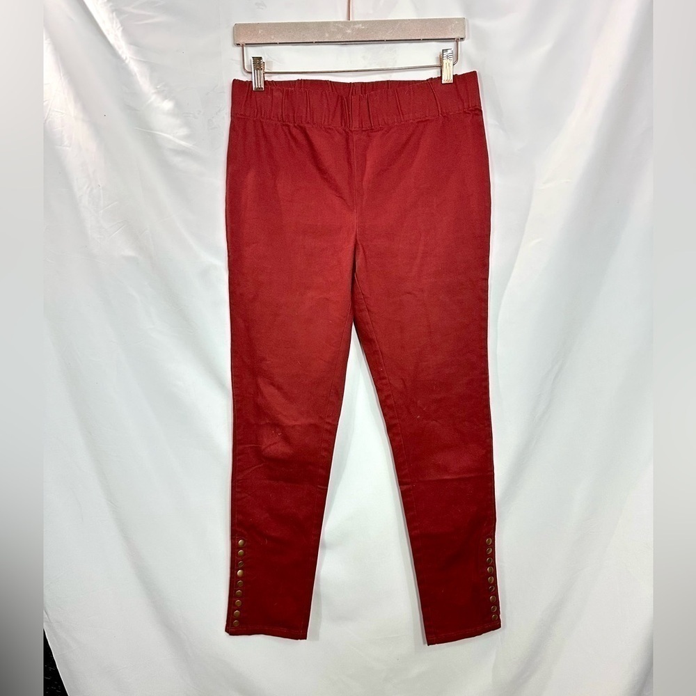 soft surroundings burgundy pants with ankle details size S